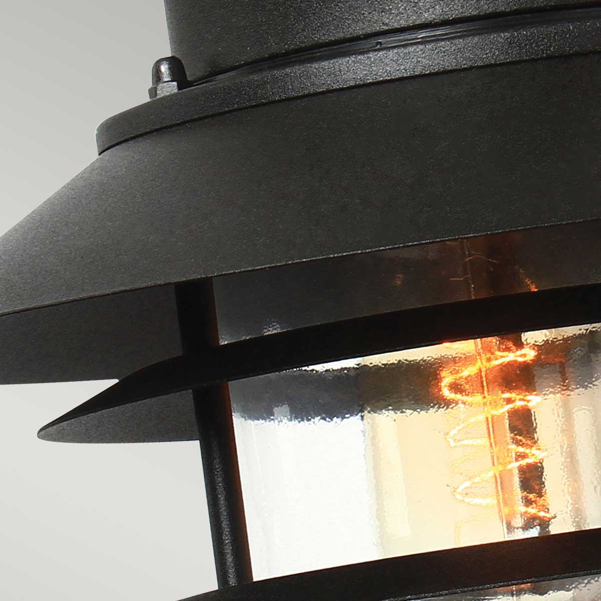 Nordholt Coastal Tiered Black Outdoor Wall Lantern Nordholt Coastal Tiered Black Outdoor Wall Lantern — detail view