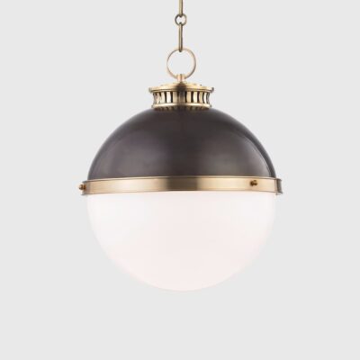 Northfleet Globe Pendant Light Bronze and Opal