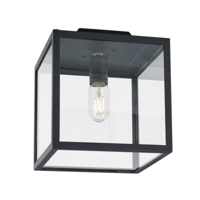 Northgale Black Cube Outdoor Ceiling Flush Light