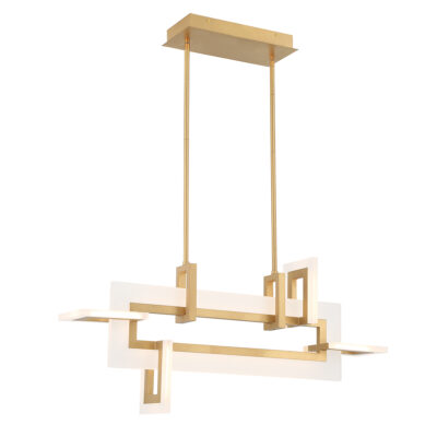 Northglen Contemporary Linear Chandelier Brushed Gold