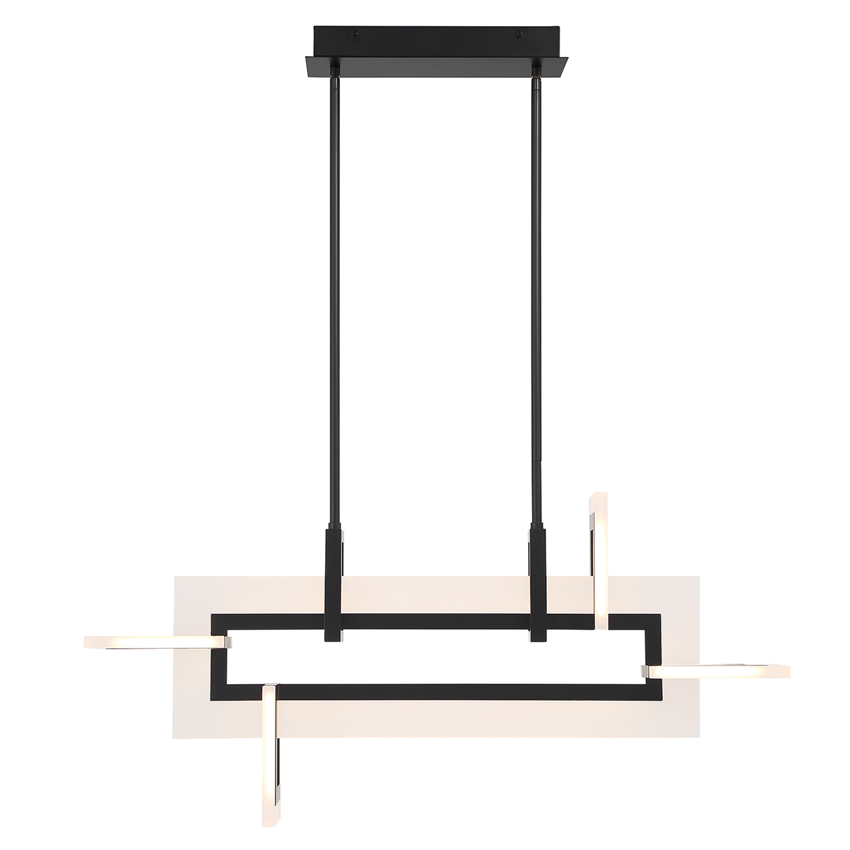 Northglen Contemporary Linear Chandelier Matte Black Northglen Contemporary Linear Chandelier Matte Black