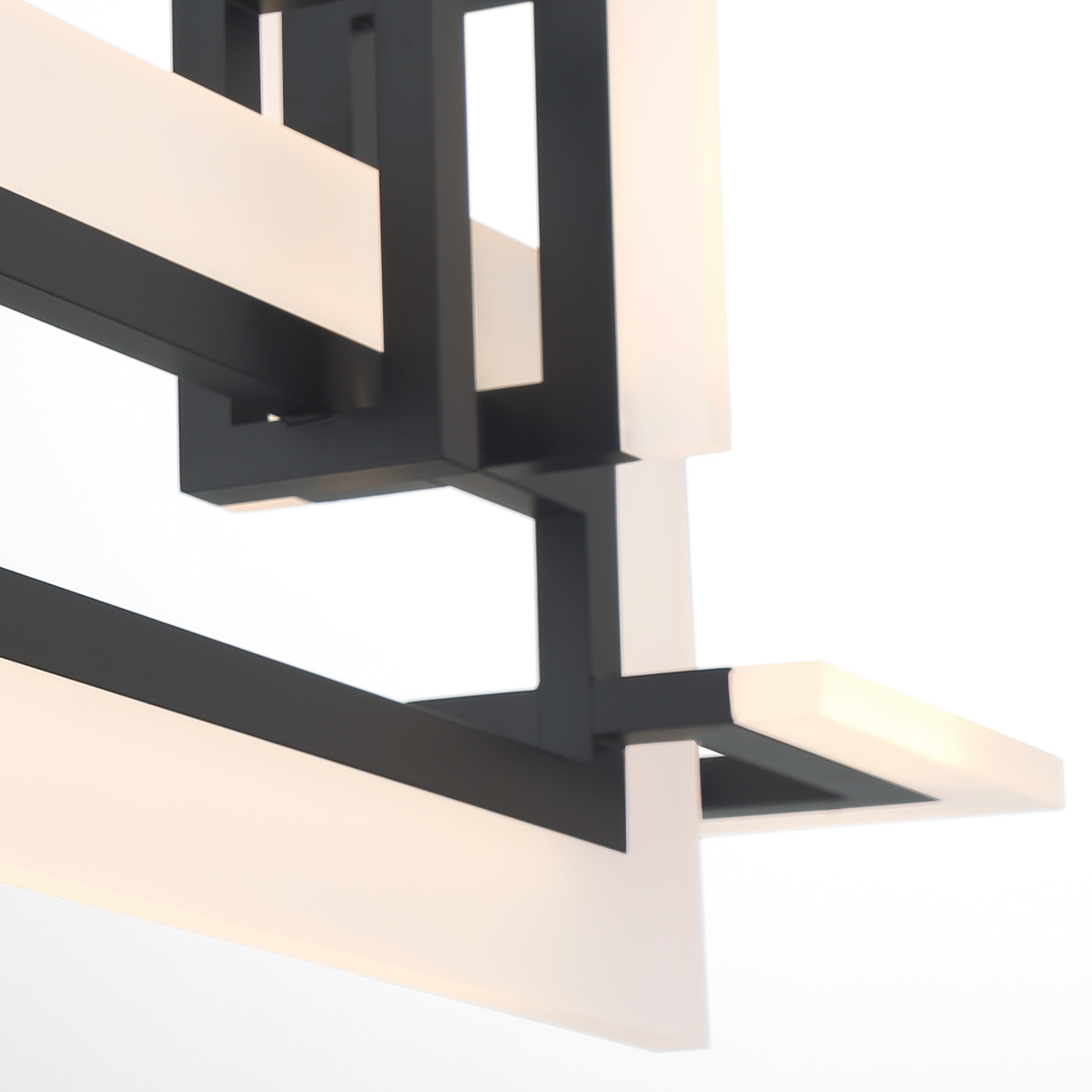 Northglen Contemporary Linear Chandelier Matte Black Northglen Contemporary Linear Chandelier Matte Black — detail view