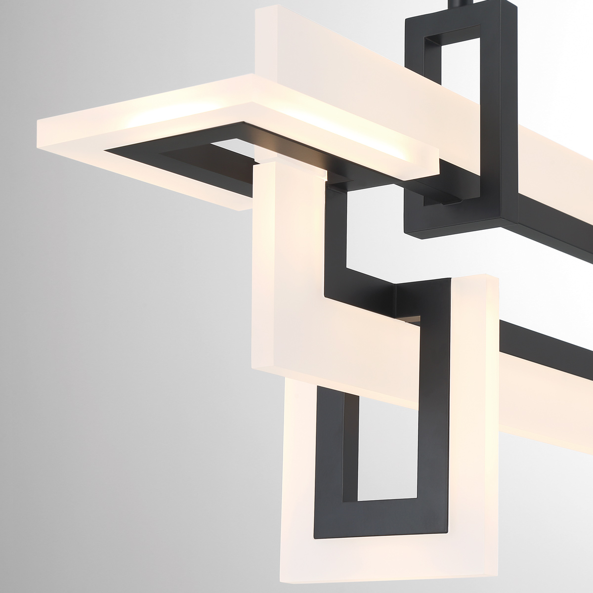 Northglen Contemporary Linear Chandelier Matte Black Northglen Contemporary Linear Chandelier Matte Black — detail view