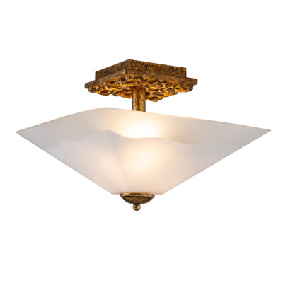 Northlume Distressed Gold Semi-Flush Ceiling Light
