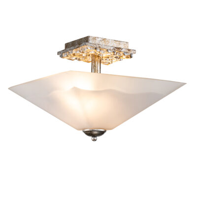 Northlume Distressed Silver Semi-Flush Ceiling Light