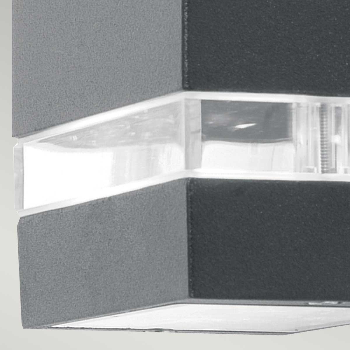 Norvale Modern Cube Outdoor Wall Light Graphite Norvale Modern Cube Outdoor Wall Light Graphite — detail view