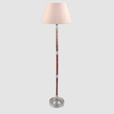 Norwood French Provincial Floor Lamp Base Antique Silver And Timber