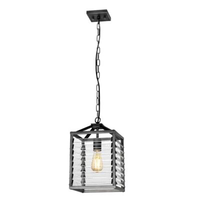 Norwood Vale Industrial Cage Pendant in Painted Gunmetal
