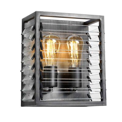 Norwood Vale Industrial Wall Light in Painted Gunmetal