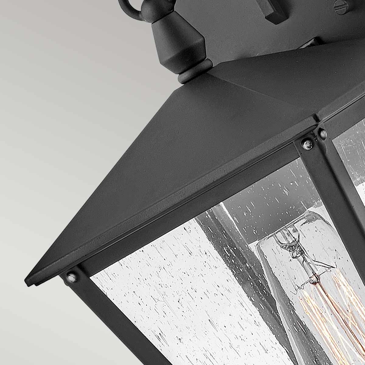 Oakbridge Traditional Outdoor Wall Lantern in Black Oakbridge Traditional Outdoor Wall Lantern in Black — detail view