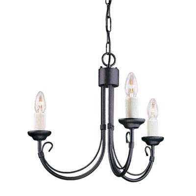 Oakendene Country Black 3 Light Chandelier