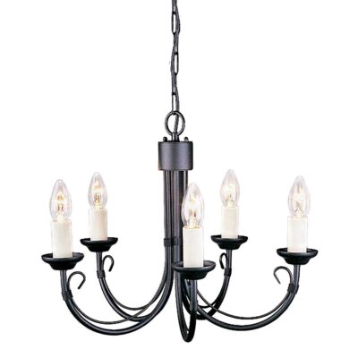 Oakendene French Provincial 5 Light Chandelier Black