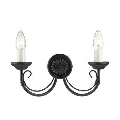 Oakendene French Provincial Twin Wall Light Black