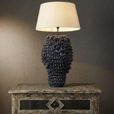 Oakwell Hamptons Coral Ceramic Table Lamp Base Blue