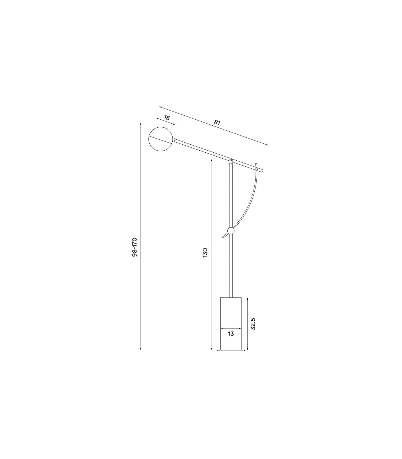 Oatlands Contemporary Adjustable Floor Lamp Matt Black
