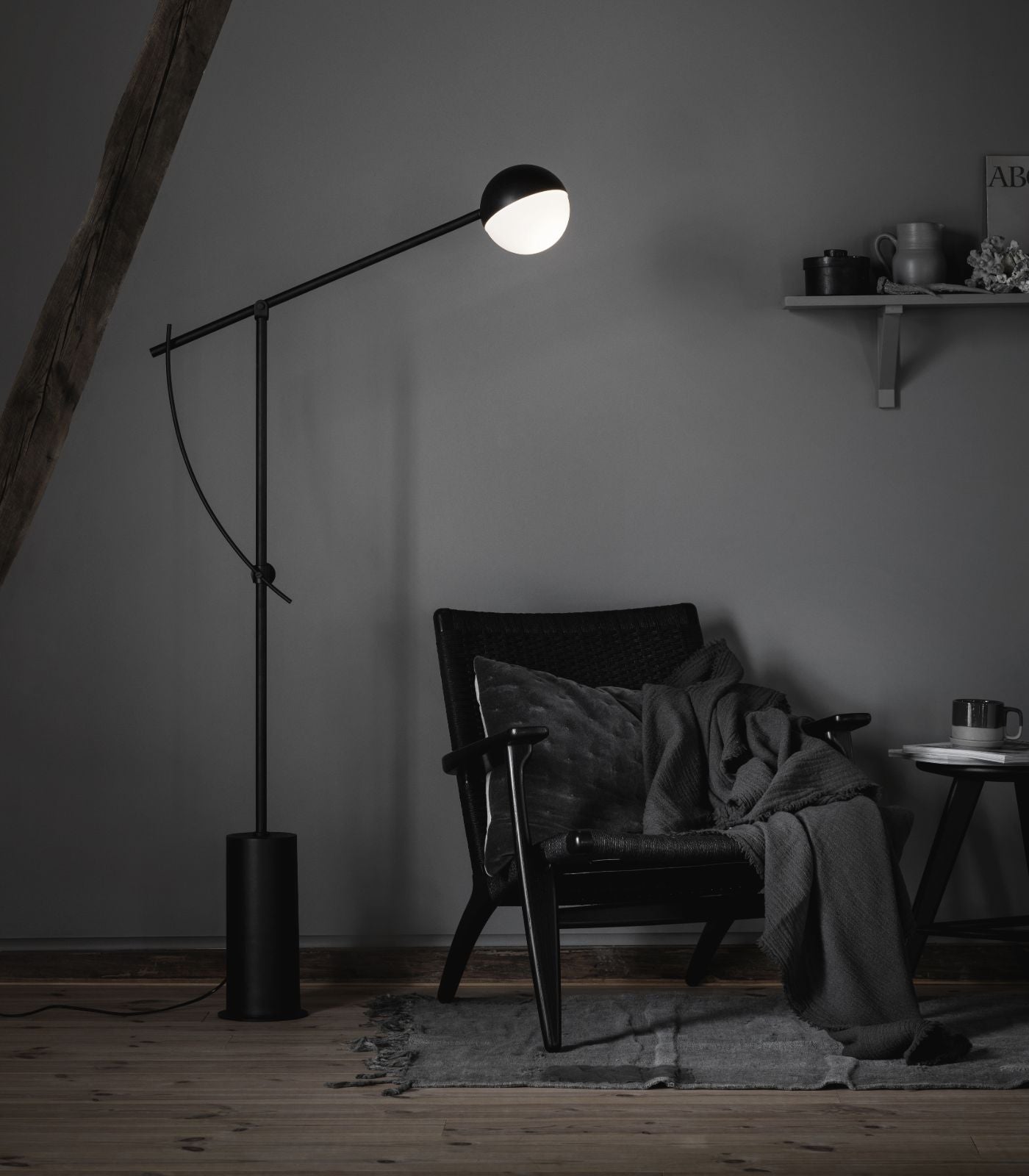 Oatlands Contemporary Adjustable Floor Lamp Matt Black Oatlands Contemporary Adjustable Floor Lamp Matt Black
