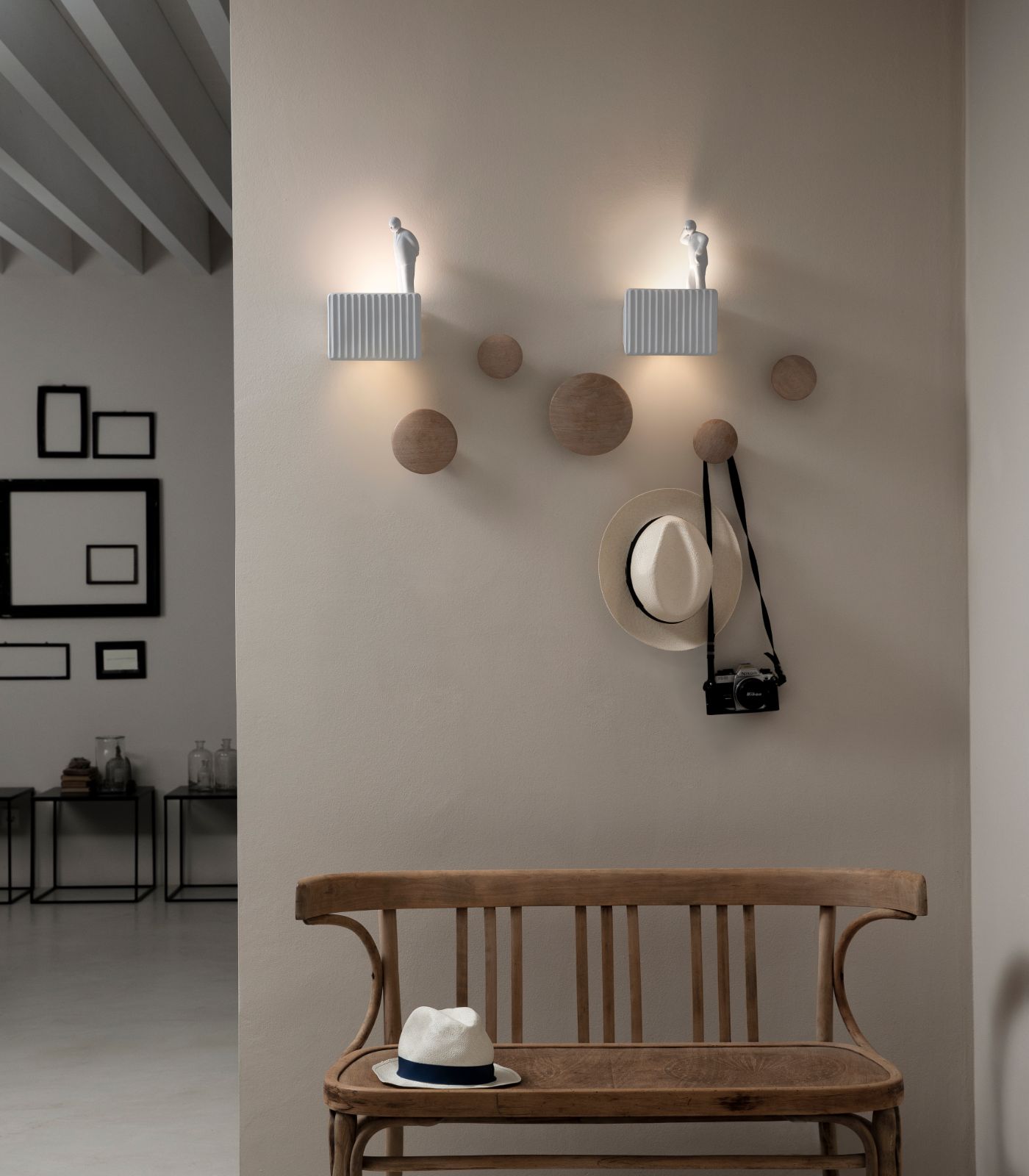 Old Fellow Contemporary Ribbed Ceramic Wall Light Matte White Old Fellow Contemporary Ribbed Ceramic Wall Light Matte White
