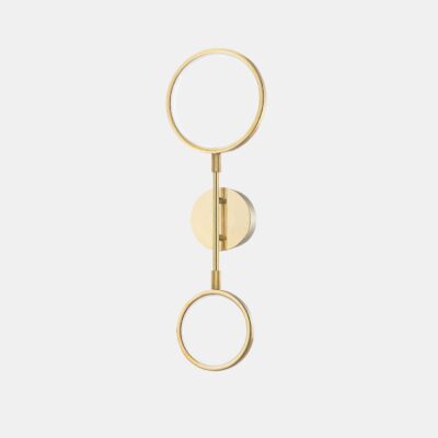 Orbfield Contemporary Double Ring Wall Light Aged Brass