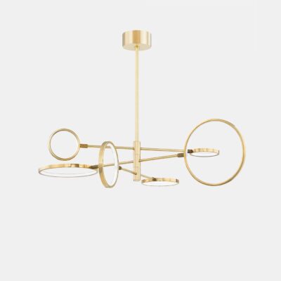 Orbfield Contemporary Ring Chandelier in Aged Brass
