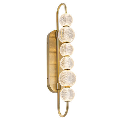 Osmere Contemporary 6 Light Wall Sconce Natural Brass