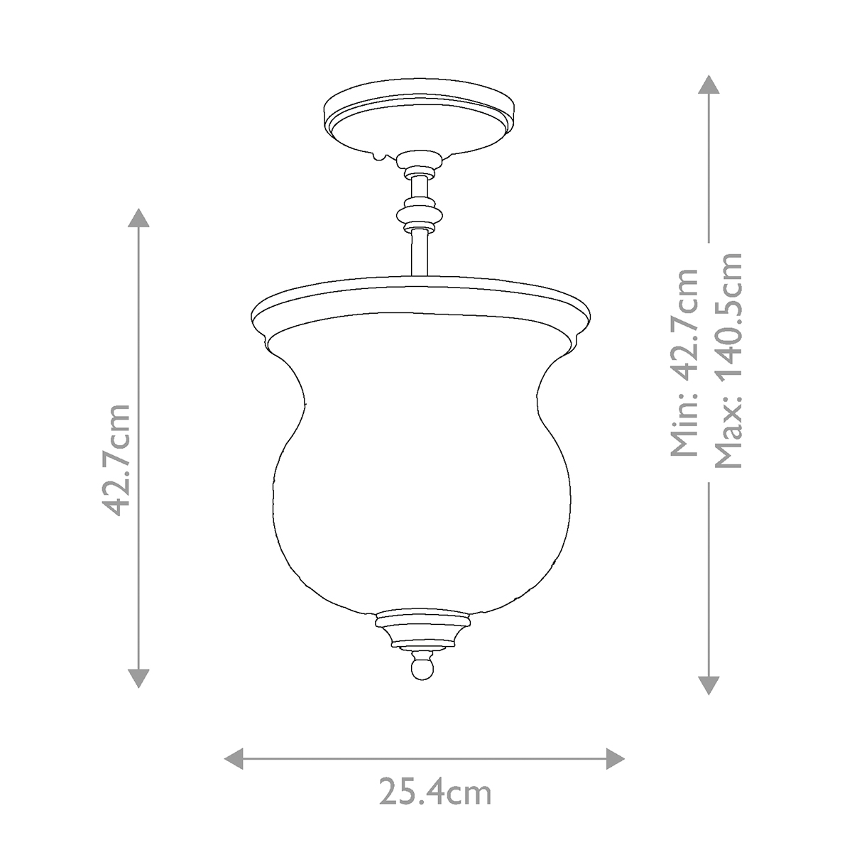 Ottermere Lane French Provincial Ceiling Semi-Flush Painted Natural Brass Ottermere Lane French Provincial Ceiling Semi-Flush Painted Natural Brass