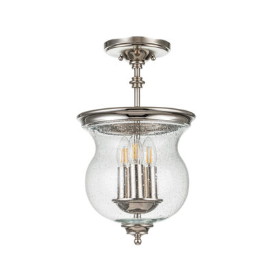 Ottermere Lane Hamptons Bell Jar Ceiling Semi-Flush Polished Nickel
