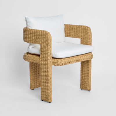 Ottermill Hamptons Outdoor Dining Armchair Natural Wicker