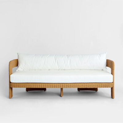 Ottermill Hamptons Wicker 3 Seat Sofa Natural Beige