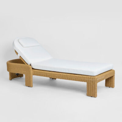 Ottermill Hamptons Wicker Sun Lounger in Natural Beige