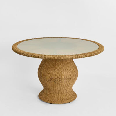 Ottermill Round Hamptons Outdoor Dining Table Natural Wicker