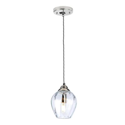 Ottershaw Court Hamptons Pendant Polished Nickel Clear Glass