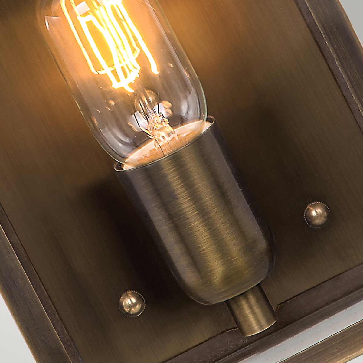 Ottershaw Row Traditional Outdoor Wall Light in Aged Brass Ottershaw Row Traditional Outdoor Wall Light in Aged Brass — detail view