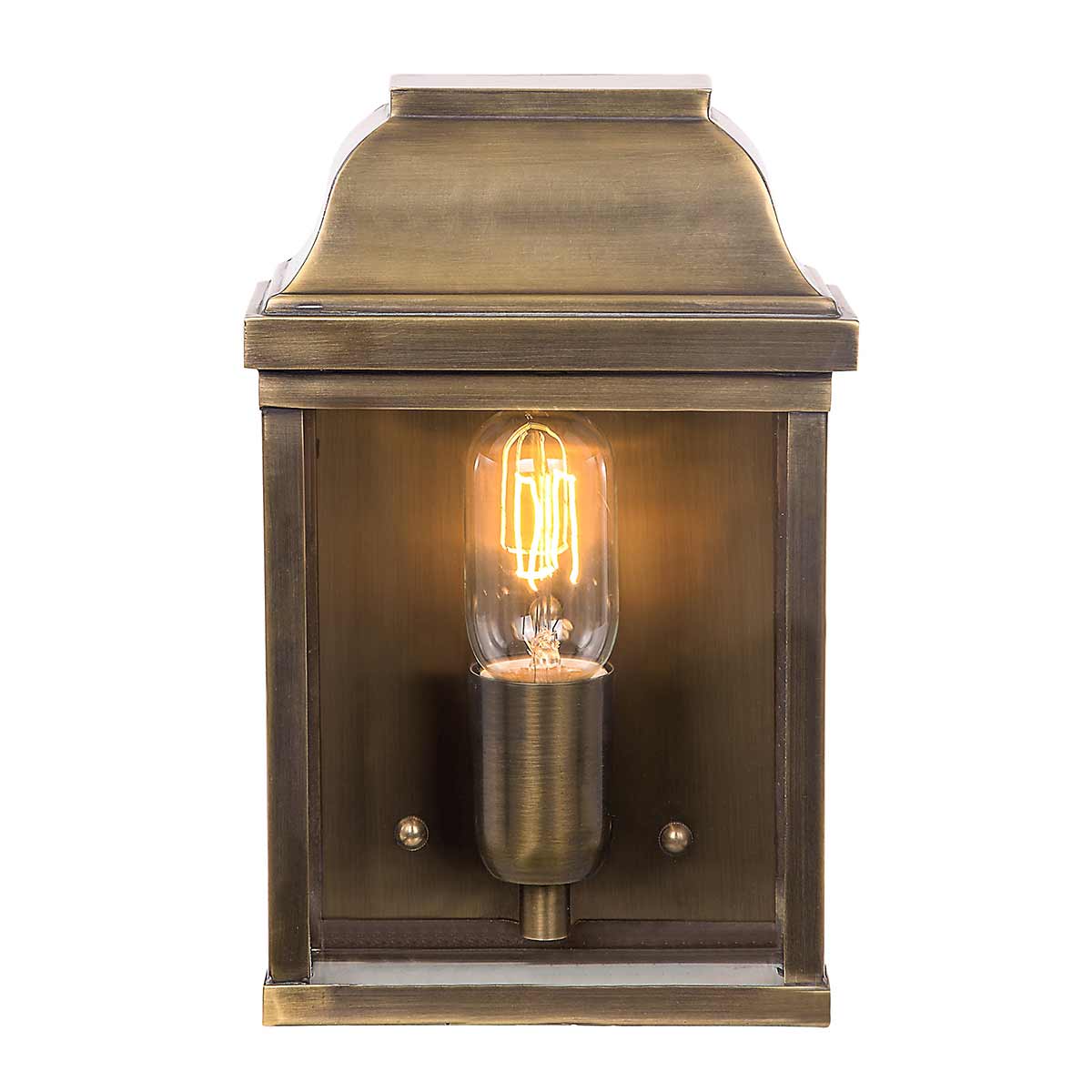 Ottershaw Row Traditional Outdoor Wall Light in Aged Brass