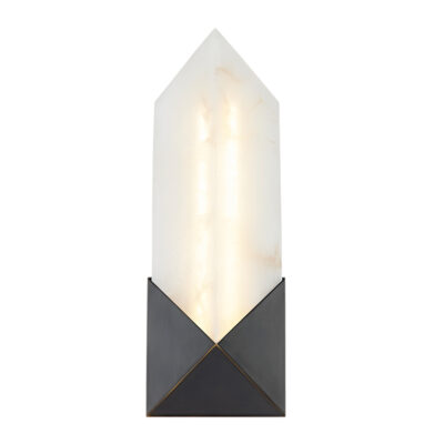 Palatine Court Contemporary Alabaster Wall Light Urban Bronze