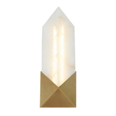 Palatine Court Contemporary Alabaster Wall Light Vintage Brass