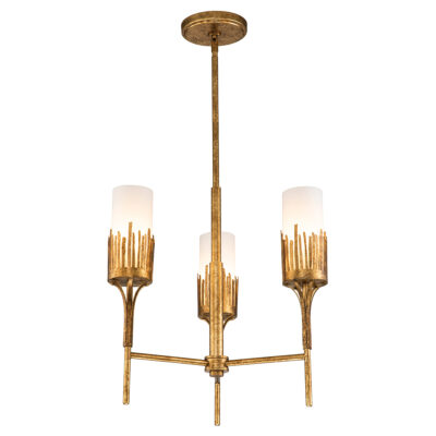 Palm Estuary Artistic Chandelier Gold Leaf with Antique Glaze