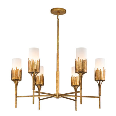 Palm Estuary Artistic Gold Leaf Chandelier