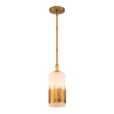Palm Estuary Artistic Pendant Gold Leaf with Antique Glaze