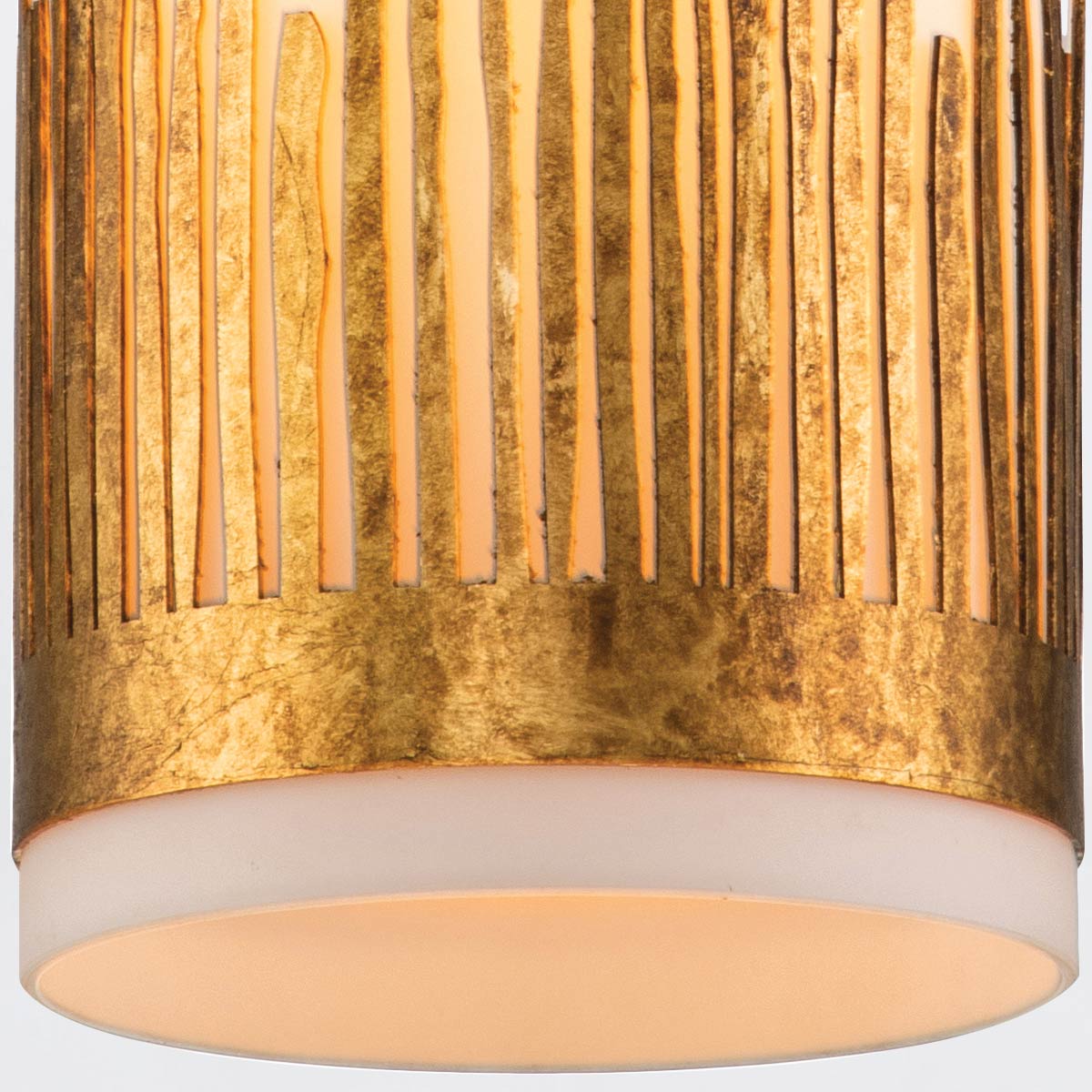 Palm Estuary Artistic Pendant Gold Leaf with Antique Glaze Palm Estuary Artistic Pendant Gold Leaf with Antique Glaze — detail view