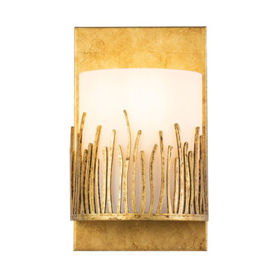 Palm Estuary Artistic Wall Light Gold Leaf with Antique Glaze