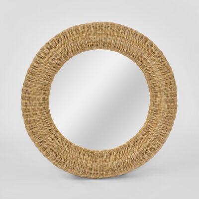 Palm Quay Hamptons Round Rattan Mirror