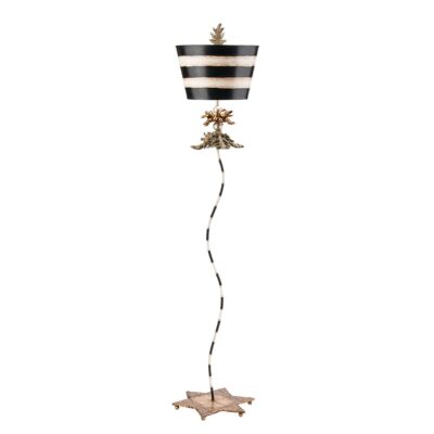 Palmerston Shore French Provincial Floor Lamp in Black, Putty and Gold Leaf