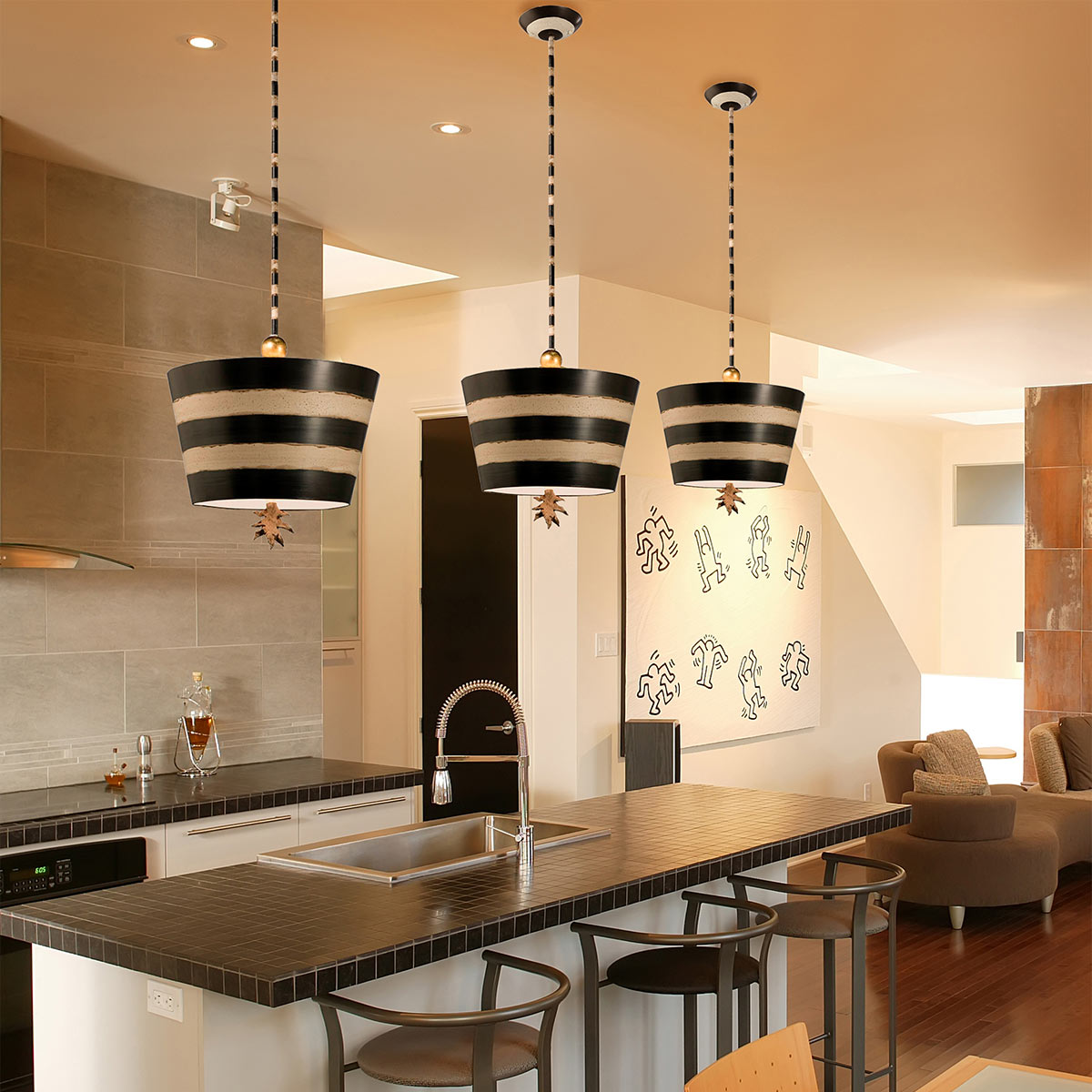 Palmerston Shore Hamptons Pendant Black Putty And Gold Leaf Palmerston Shore Hamptons Pendant Black Putty And Gold Leaf — in situ view