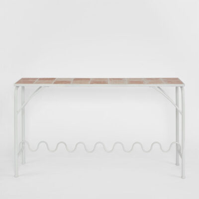 Palmerton Hall French Provincial Terracotta Tiled Console Table White