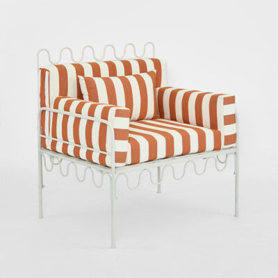 Palmerton Rest Hamptons Outdoor Armchair Terracotta Stripe