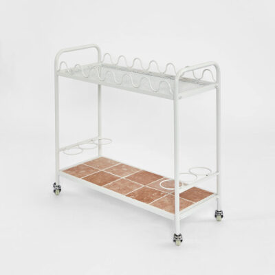 Palmerton Trolley French Provincial Outdoor Bar Cart White