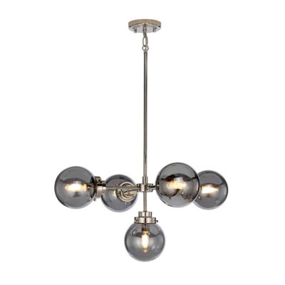Palmgrove Contemporary 5 Light Chandelier Polished Nickel