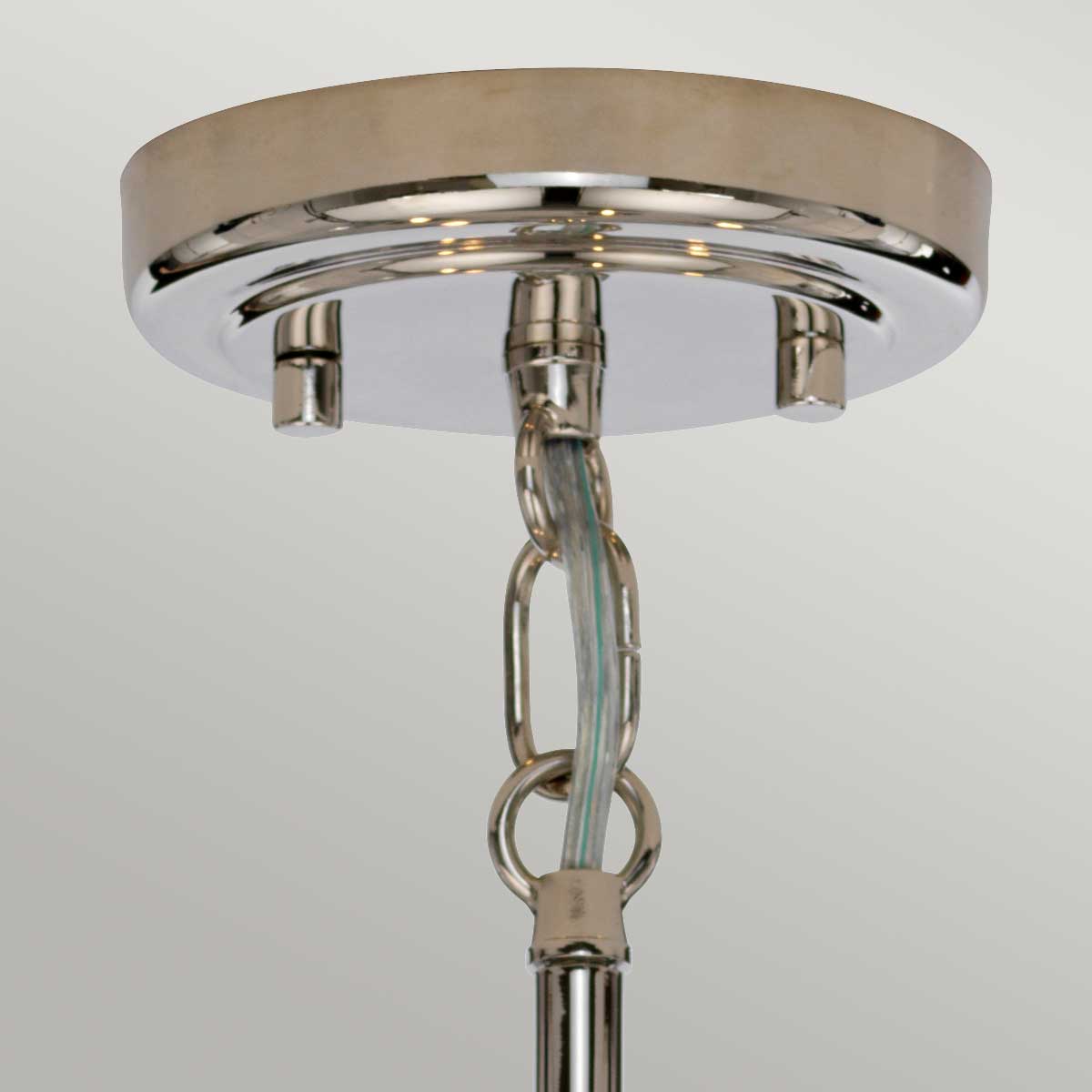 Palmgrove Contemporary 5 Light Chandelier Polished Nickel Palmgrove Contemporary 5 Light Chandelier Polished Nickel — detail view