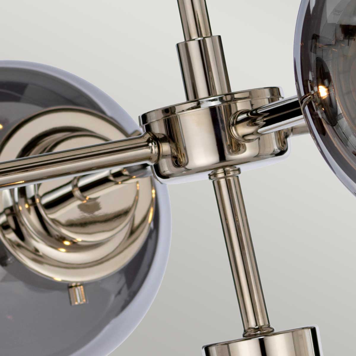 Palmgrove Contemporary 5 Light Chandelier Polished Nickel Palmgrove Contemporary 5 Light Chandelier Polished Nickel — detail view