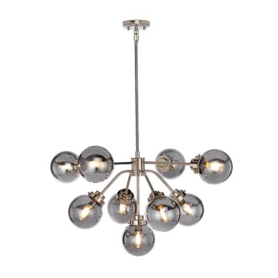 Palmgrove Contemporary 9 Light Globe Chandelier Polished Nickel